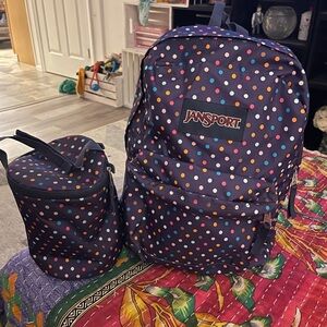 Jansport Kids Backpack and Lunch Bag Set - Colorful Dots